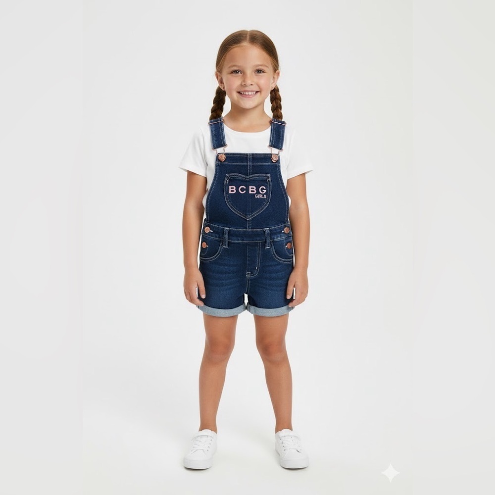 BCBG  Girls Navy Overalls with Heart Design